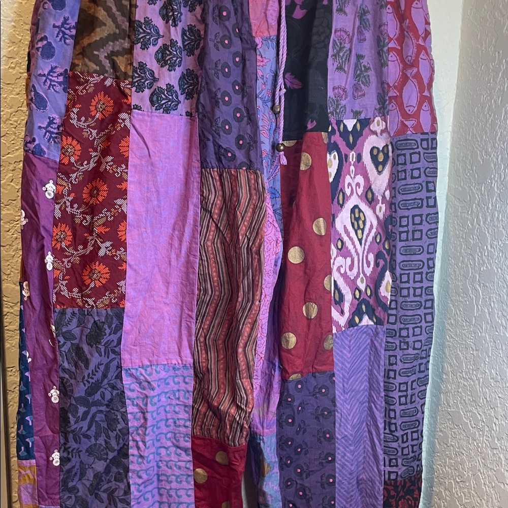 Patchwork Straight Leg Pants - Multicolor - image 1